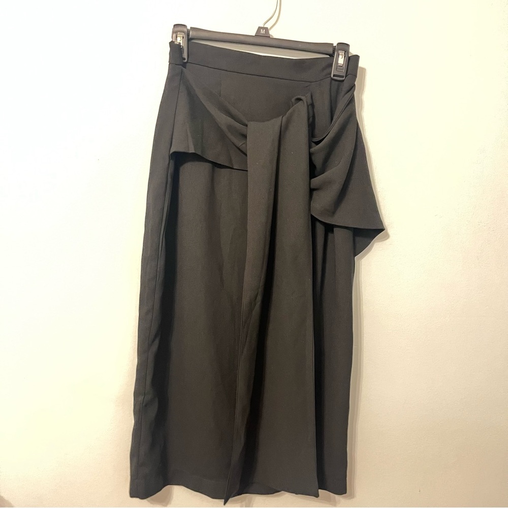 SNDYS. Midi Scarf Wrap Skirt Size Medium Black